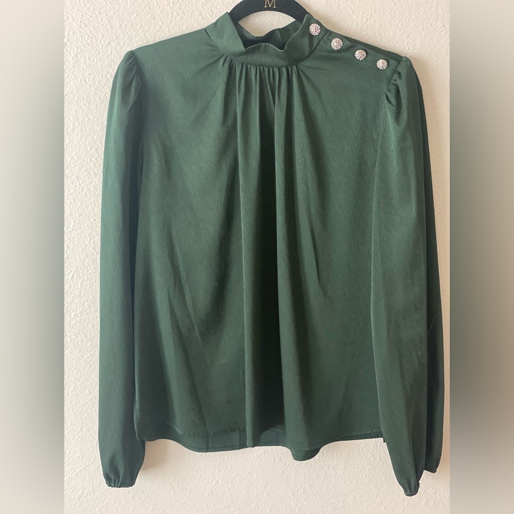 Emerald green long sleeve top
